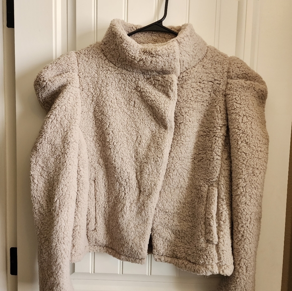 Express button-up fuzzy jacket. Size medium. - Picture 2 of 4